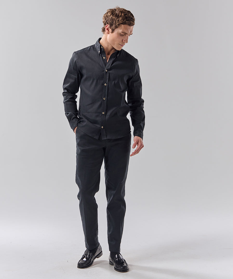Batch LDN Men's Black Linen Trousers