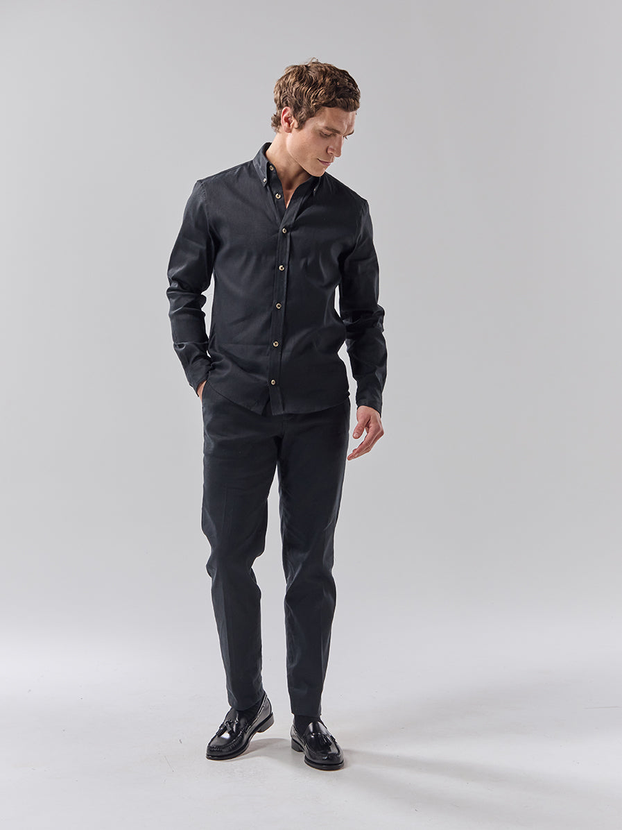Batch LDN Men's Black Linen Trousers