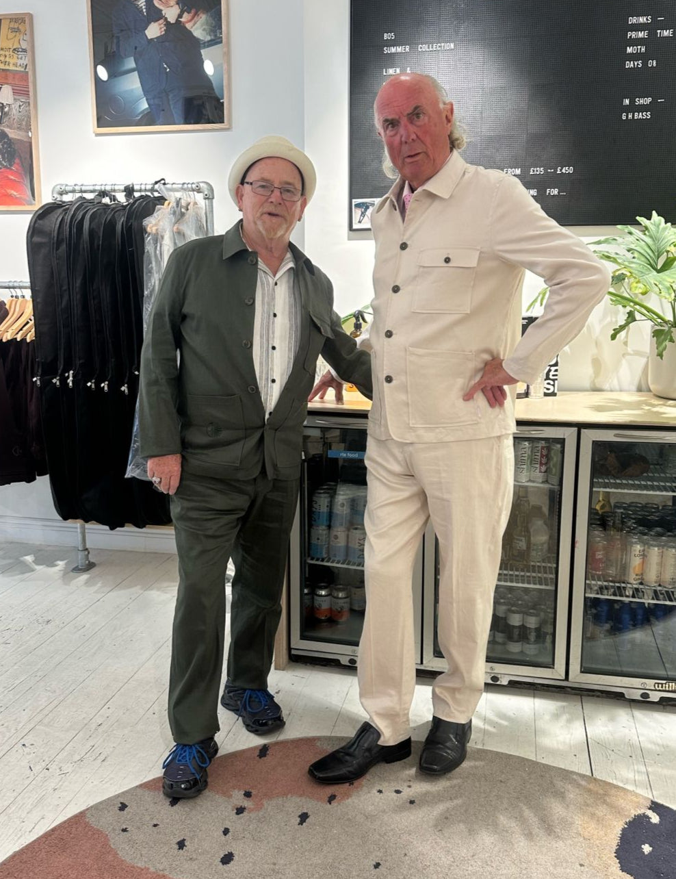 Batch LDN Men's Bottle Green and Cream Linen Suit Pete Bas