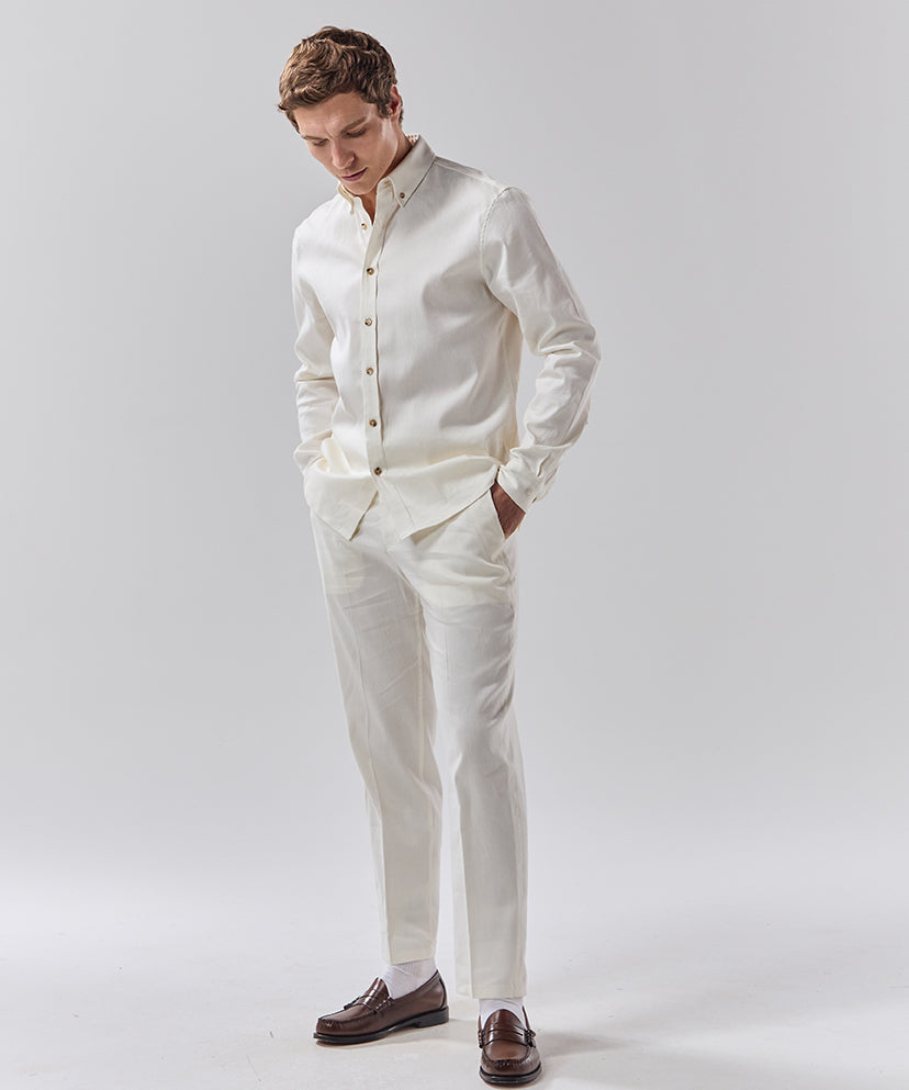 Batch LDN Men's Off-White Linen Trousers