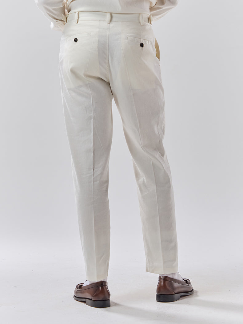 Batch LDN Men's Off-White Linen Trousers